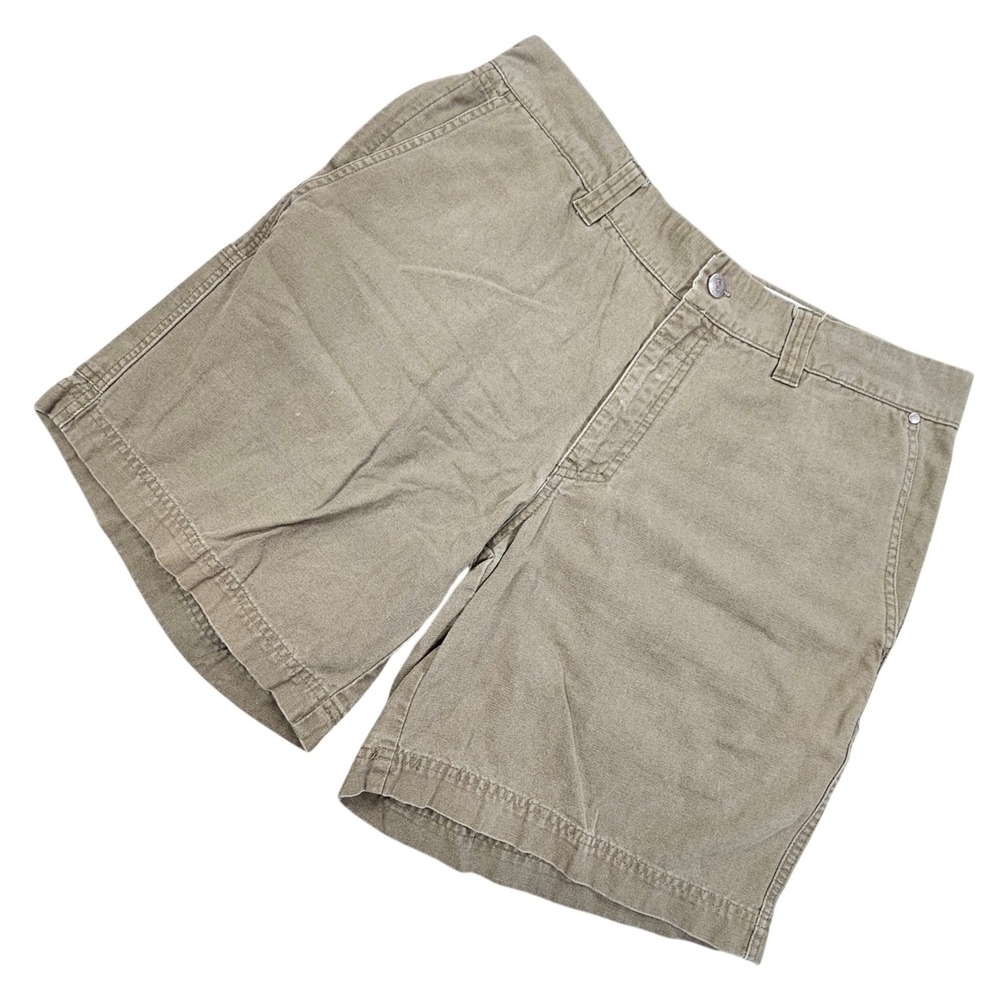 Columbia Mens 34 Utility Canvas Shorts Olive Khaki Hiking Work 8" Inseam AM4358